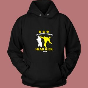 Rock Paper Scissors Headkick Win Vintage Hoodie