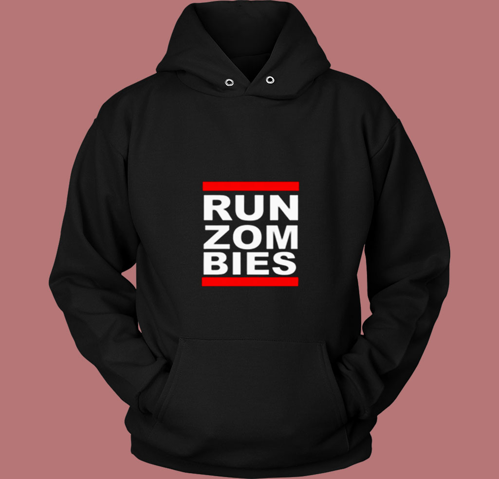 Run Zombies Retro 80s Hoodie Run Zombies Retro 80s Hoodie