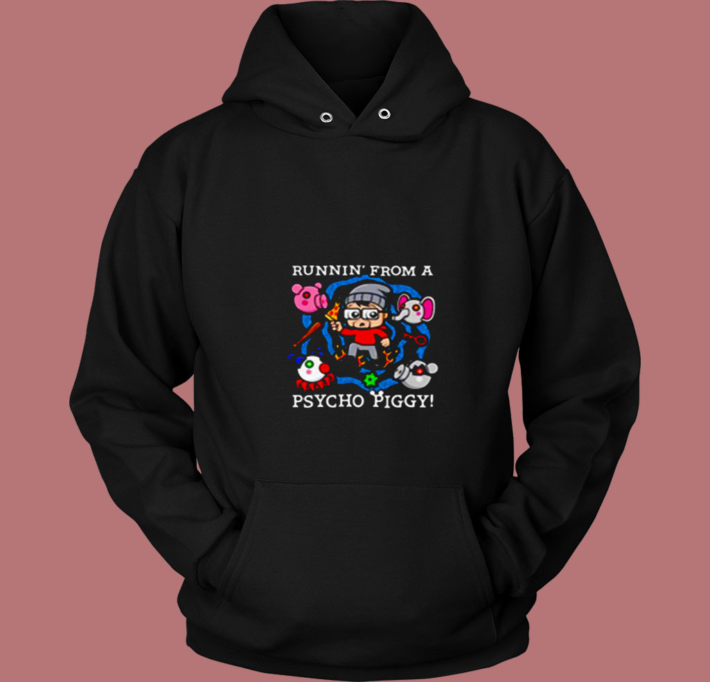 Runnin’ From A Psycho Piggy 80s Hoodie Runnin’ From A Psycho Piggy 80s Hoodie