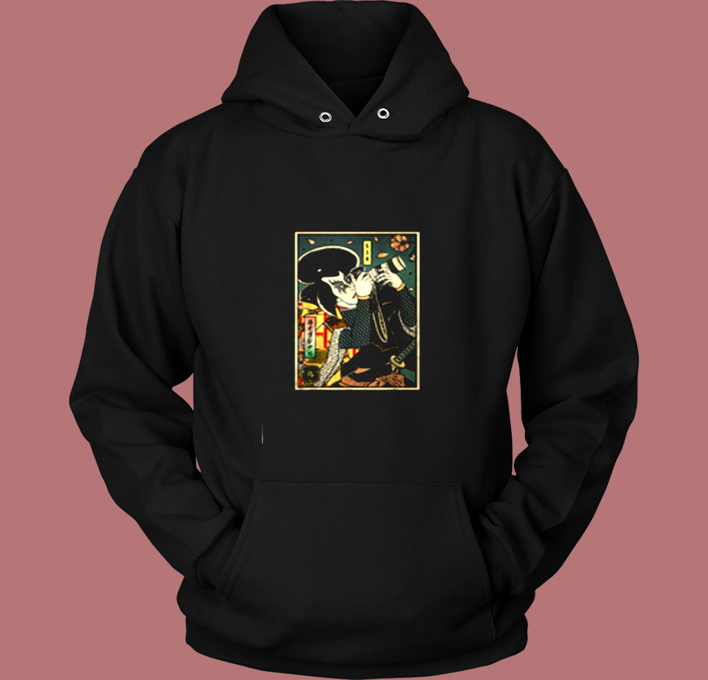 Samurai Cosplays A Photographer Japanese Vintage Hoodie Samurai Cosplays A Photographer Japanese Vintage Hoodie