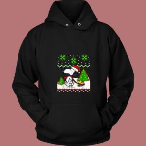 Santa Peanuts Snoopy And Woodstock 80s Hoodie