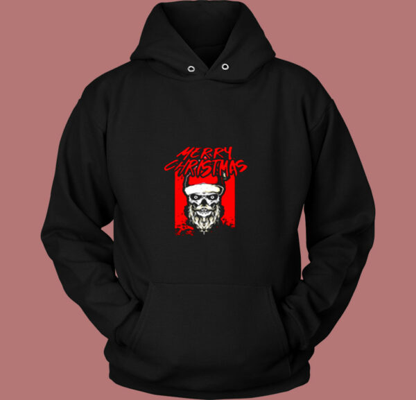 Santa Skull Freaky Horror Vintage Hoodie