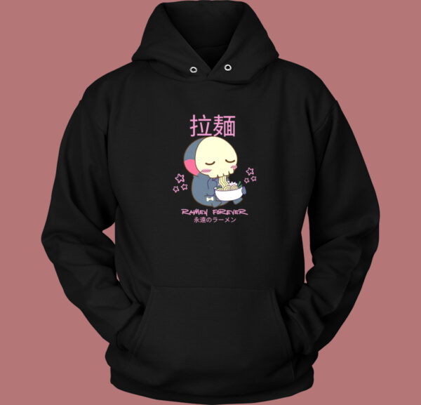 Skeleton Death Eating Ramen Hoodie Style
