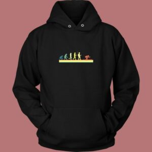 Ski Retro Human Evolution Vintage Hoodie