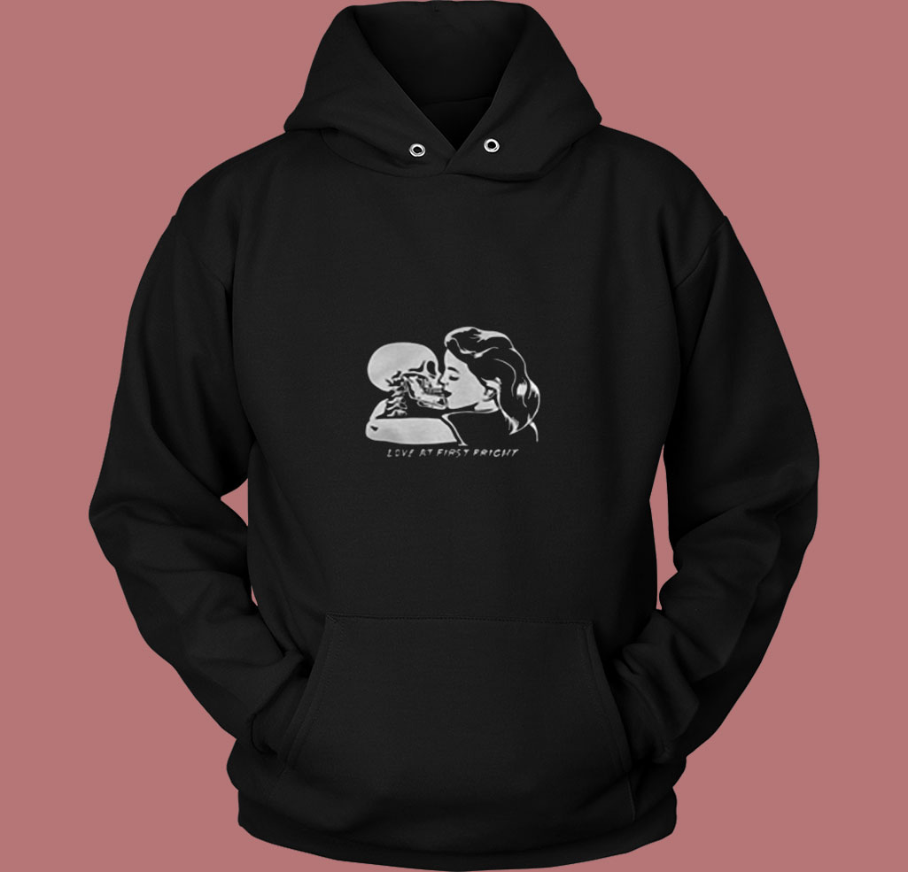 Skull Love At First Fright 80s Hoodie Skull Love At First Fright 80s Hoodie