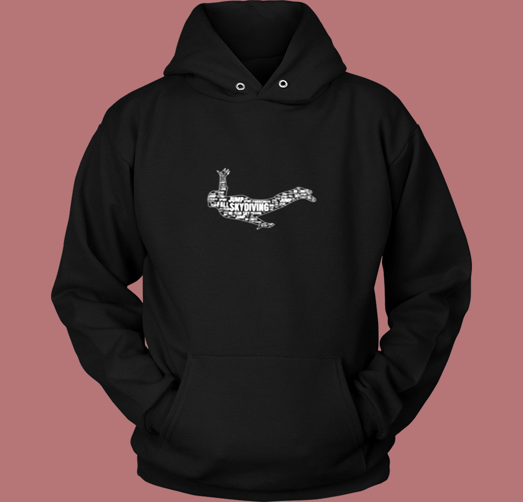 Skydiving Vocabulary Cloud Vintage Hoodie Skydiving Vocabulary Cloud Vintage Hoodie