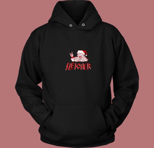 Sleigher Santa Heavy Metal Christmas 80s Hoodie Sleigher Santa Heavy Metal Christmas 80s Hoodie