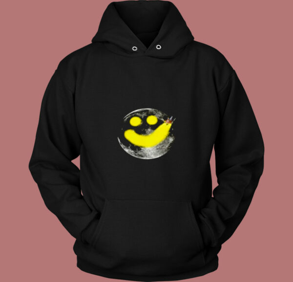 Smiley Face Happy Moon 80s Hoodie