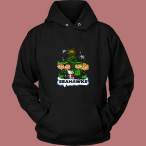 Snoopy Peanuts Seattle Seahawks Christmas 80s Hoodie