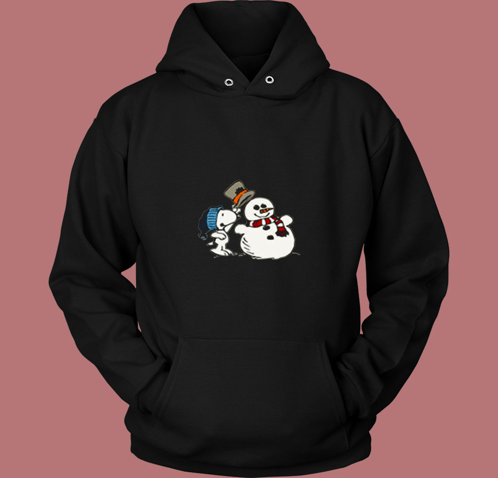 Snoopy Peanuts Snowman Christmas 80s Hoodie Snoopy Peanuts Snowman Christmas 80s Hoodie