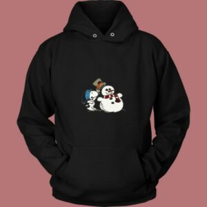 Snoopy Peanuts Snowman Christmas 80s Hoodie