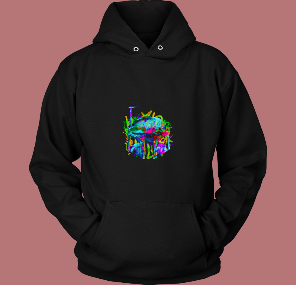 Star Wars Graffiti Fett Mask 80s Hoodie Star Wars Graffiti Fett Mask 80s Hoodie