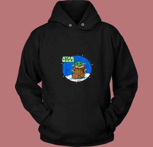 Star Wars Yoda Mandalorian Lights Christmas 80s Hoodie Star Wars Yoda Mandalorian Lights Christmas 80s Hoodie