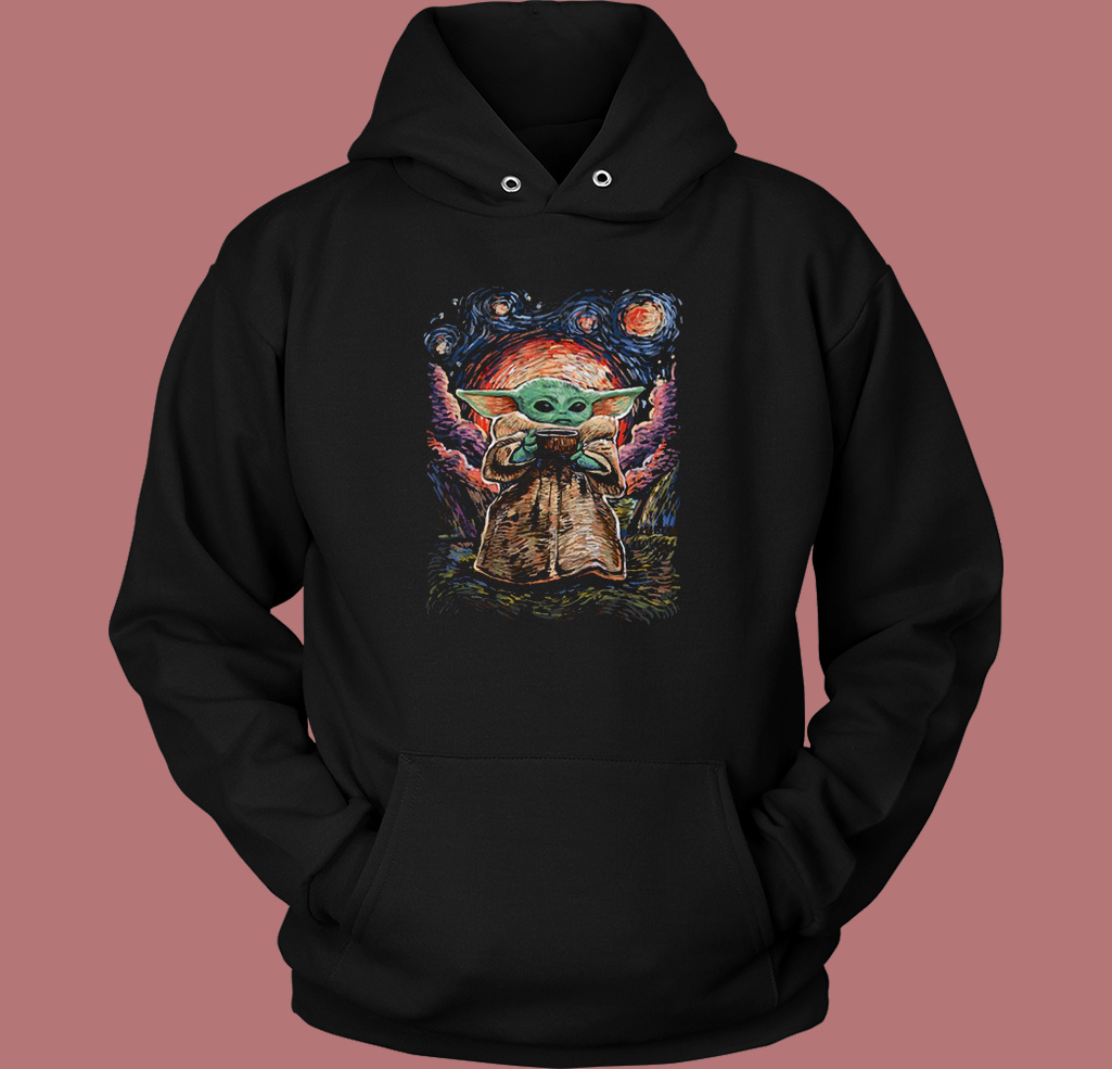 Starry Night Baby Yoda Hoodie Style Starry Night Baby Yoda Hoodie Style