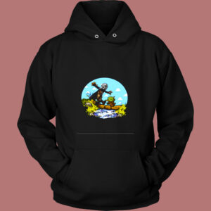 Stormtrooper And Baby Yoda Walking On The River Vintage Hoodie