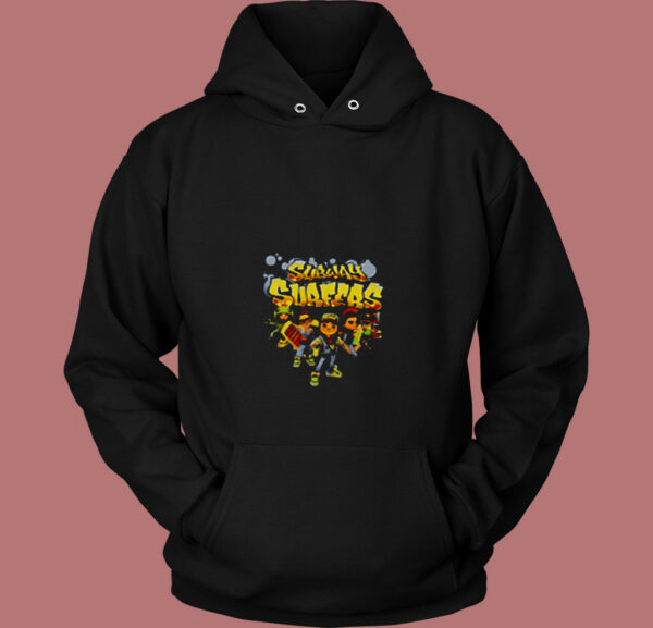 Subway Surfers Logo Game Retro Gaming 80s Hoodie