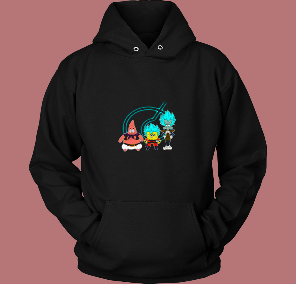 Super Saiyan Spongebob Patrick Funny 80s Hoodie Super Saiyan Spongebob Patrick Funny 80s Hoodie