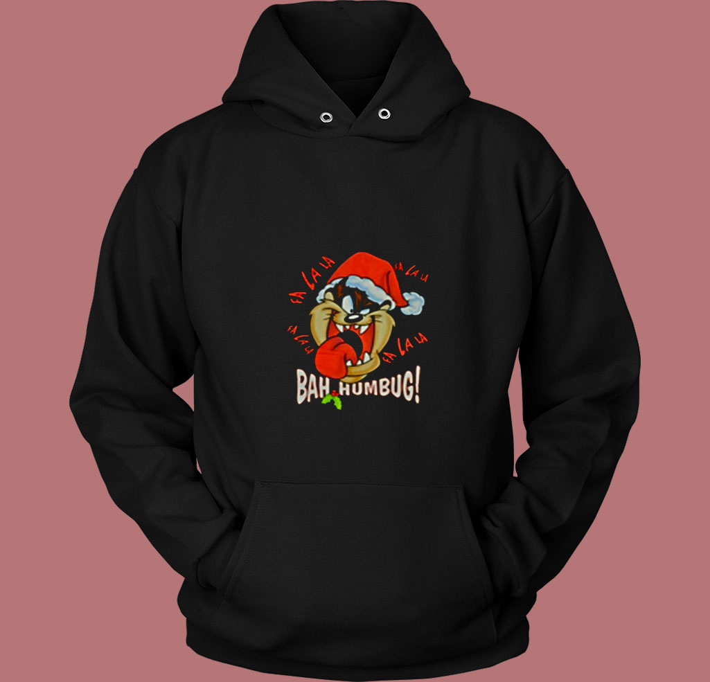 Tasmanian Bah Humbug Tongue Christmas 80s Hoodie Tasmanian Bah Humbug Tongue Christmas 80s Hoodie