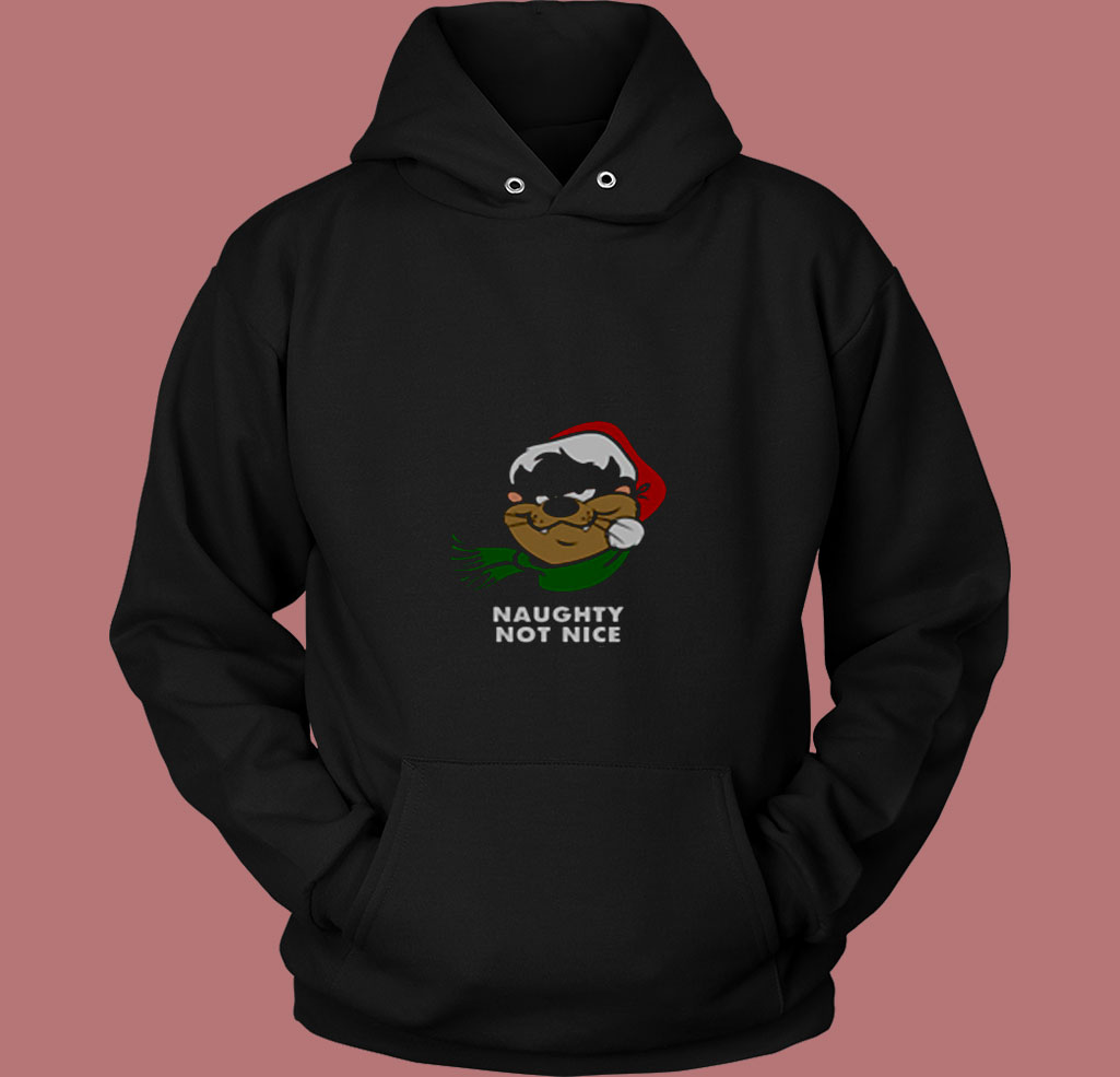 Tasmanian Devil Naughty Not Nice Christmas 80s Hoodie Tasmanian Devil Naughty Not Nice Christmas 80s Hoodie
