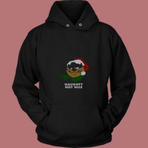 Tasmanian Devil Naughty Not Nice Christmas 80s Hoodie