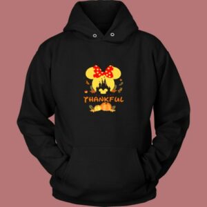 Thanksgiving Minnie Head With Black Castle Pumpkin Vintage Hoodie