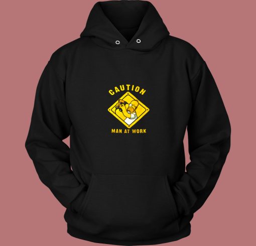 The Simpsons Homer Simpson Caution Man At Work Vintage Hoodie The Simpsons Homer Simpson Caution Man At Work Vintage Hoodie