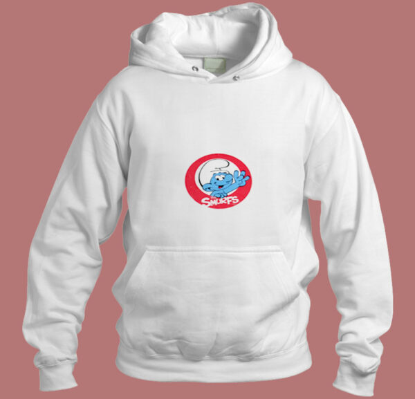 The Smurfs Smiling Circle Logo Image Aesthetic Hoodie Style