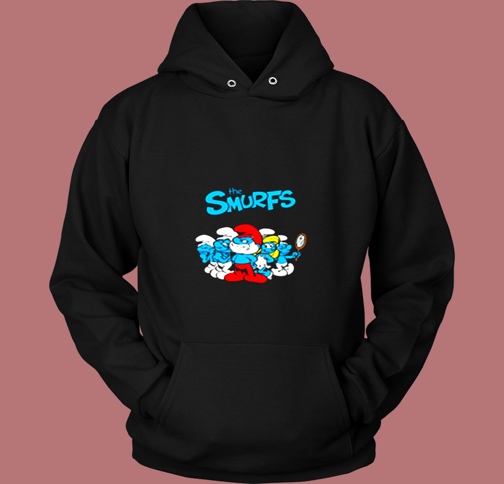 The Smurfs Tv Series Animated Poster Vintage Hoodie The Smurfs Tv Series Animated Poster Vintage Hoodie