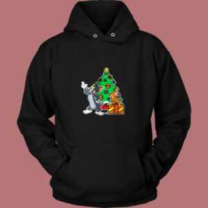 Tom And Jerry Playing Around Christmas Vintage Hoodie