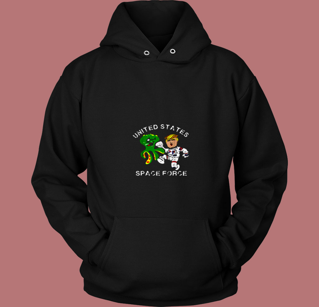 Trumps Kickin Alien Space Force 80s Hoodie Trumps Kickin Alien Space Force 80s Hoodie