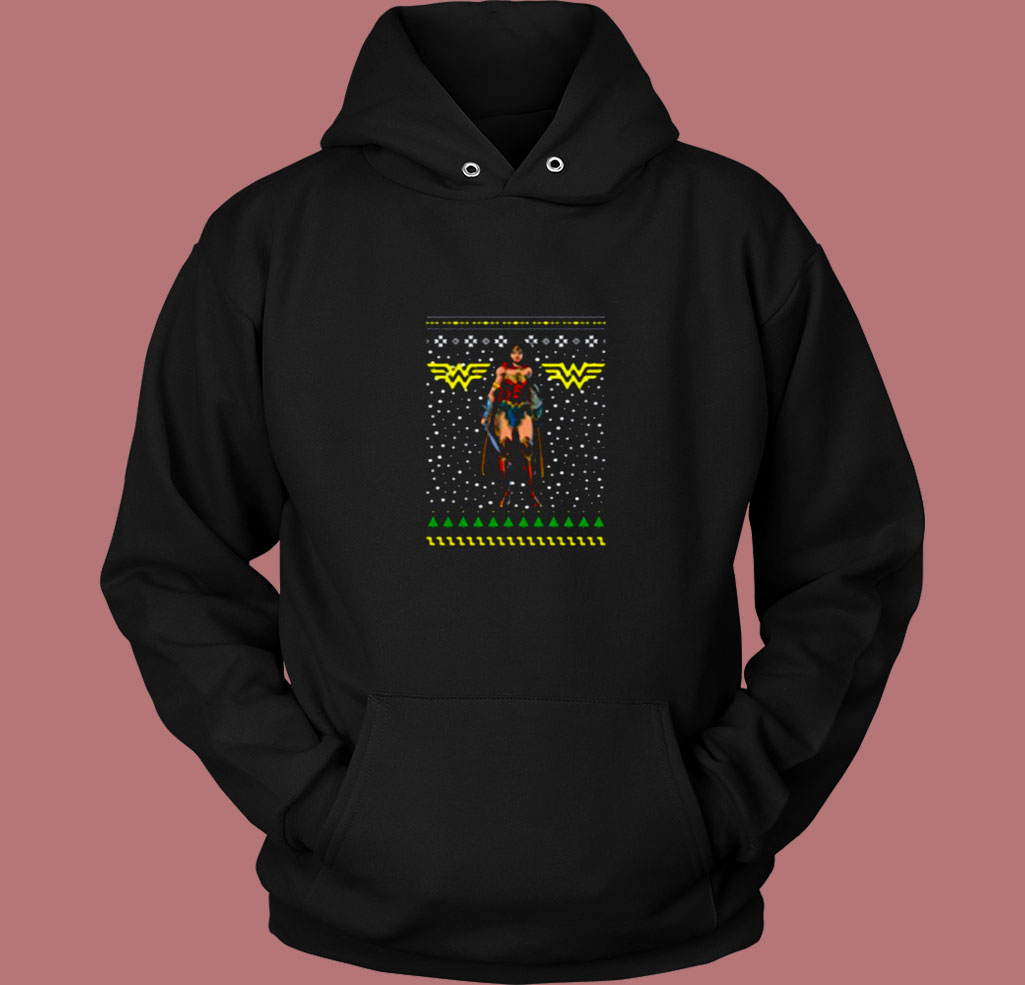Ugly Christmas Wonder Woman 80s Hoodie Ugly Christmas Wonder Woman 80s Hoodie