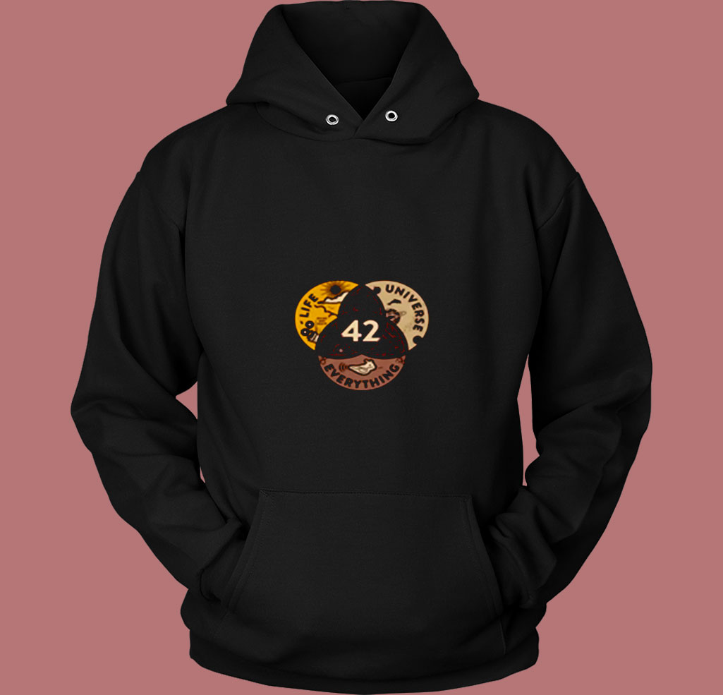 Universe Everything Hitchhikers Galaxy Guide 80s Hoodie Universe Everything Hitchhikers Galaxy Guide 80s Hoodie