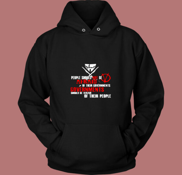 V For Vendetta Fawkes Mask Political Vintage Hoodie