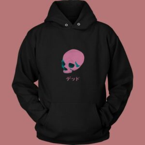Vaporwave Pink Skull 80s Hoodie