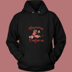 Vintage Buona Befana Italian Christmas 80s Hoodie