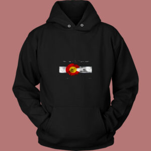 Vintage Colorado Skyline Flag 80s Hoodie