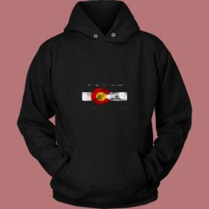 Vintage Colorado Skyline Flag 80s Hoodie