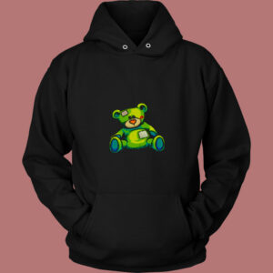 Vintage Torn Colorful Teddy Bear 80s Hoodie