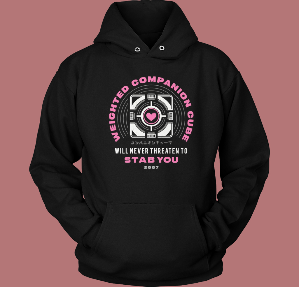 Weighted Companion Cube Hoodie Style Weighted Companion Cube Hoodie Style