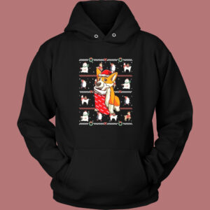 Welsh Corgi Dog Christmas Hoodie Style