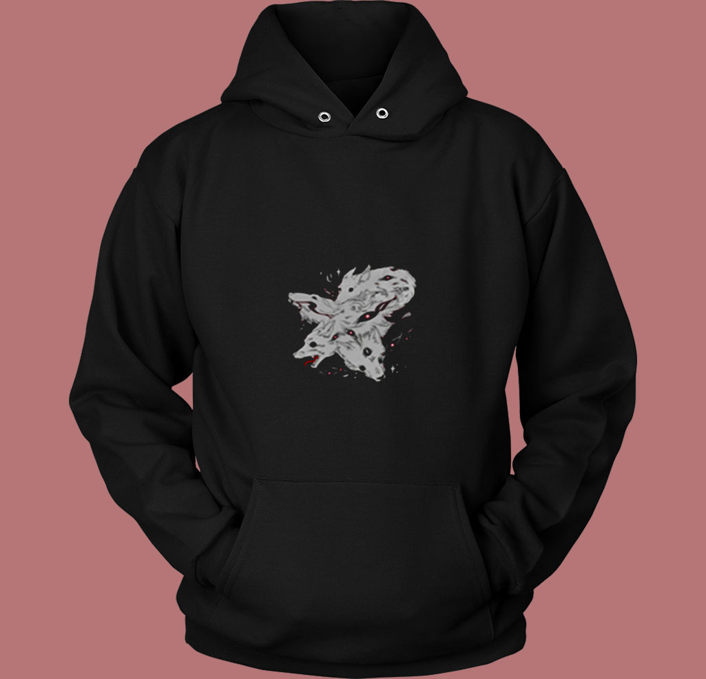 Wild Wolf Dogs With Goth Eyes 80s Hoodie Wild Wolf Dogs With Goth Eyes 80s Hoodie