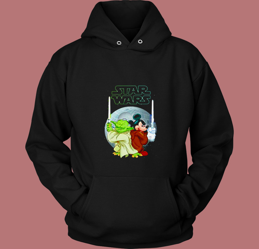 Yoda And Mickey Mouse Sw Christmas 80s Hoodie Yoda And Mickey Mouse Sw Christmas 80s Hoodie