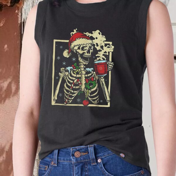 Aesthetic Tank Top Dead Inside Skeleton Christmas X Mas Gifts