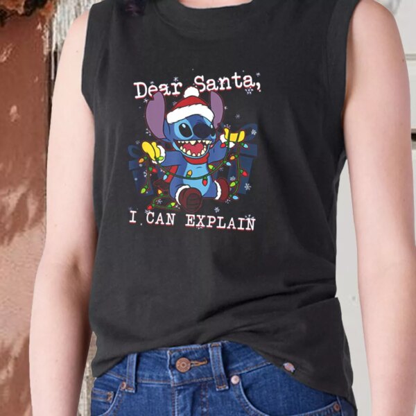 Aesthetic Tank Top ilo and Stitch Christmas Dear Santa I Can Explain X Mas Gifts