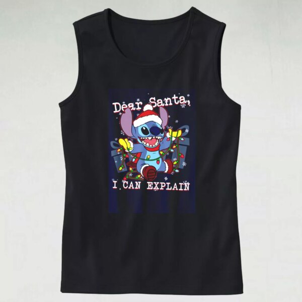 Aesthetic Tank Top ilo and Stitch Christmas Dear Santa I Can Explain X Mas Gifts