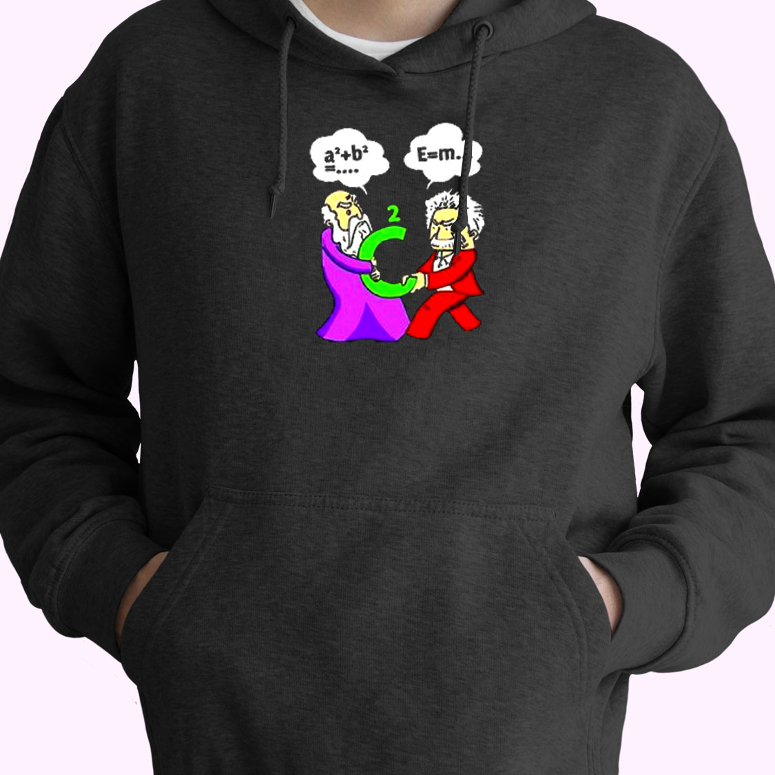 Albert Einstein Pythagoras Fight Funny Physicists Essential Hoodie Albert Einstein Pythagoras Fight Funny Physicists Essential Hoodie