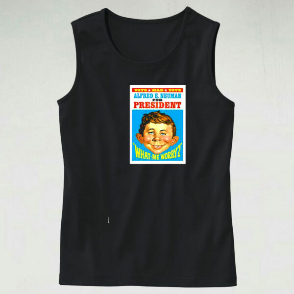 Alfred E Neuman For President Graphic Tank Top