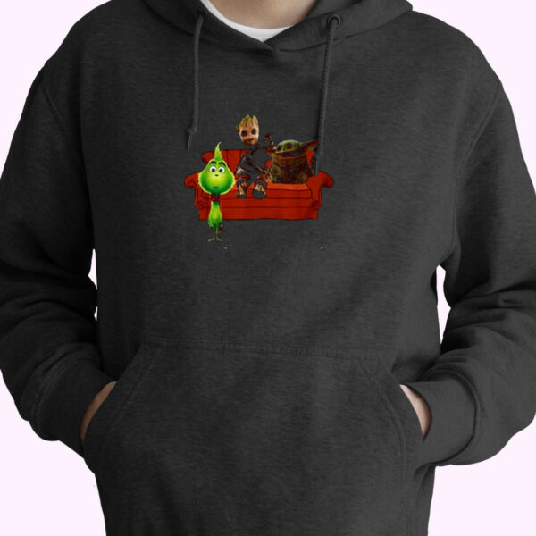 Baby Friends Baby Yoda Baby Groot And Baby Grinch Essential Hoodie