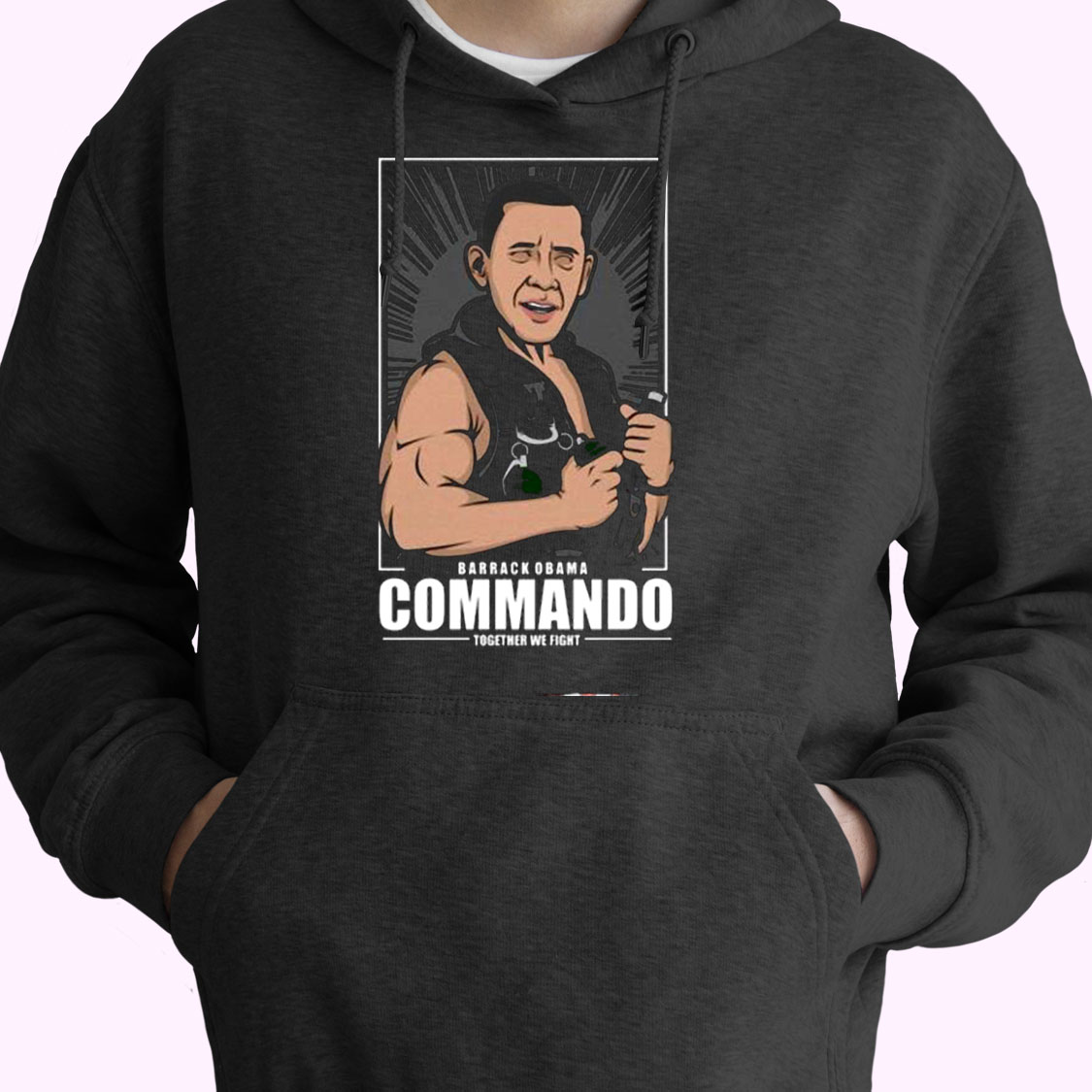Barrack Obama Commando Together W Fight Essential Hoodie Barrack Obama Commando Together W Fight Essential Hoodie