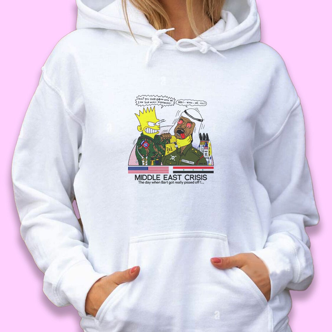 Bart Middle East Crisis Simpsons Trendy Hoodie Bart Middle East Crisis Simpsons Trendy Hoodie